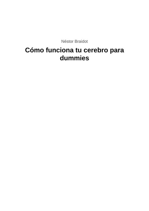 Como Funciona Tu Cerebro Para Dummies Pdf