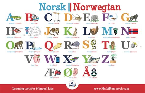 Norwegian Alphabet Letters