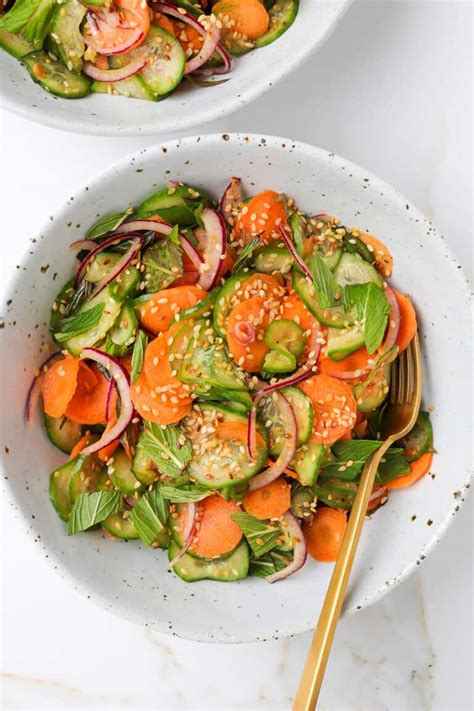 Sesame Carrot Cucumber Salad Goodness Avenue