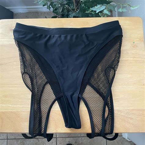 N A Swim Rave Festival Black Fishnet Bikini Bottoms Size M Poshmark