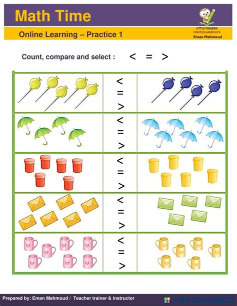 Home Fun Kg2 Comparing Numbers 1 Live Worksheets