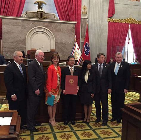 Rep. Curtis Johnson on the far right presented the House Joint ...