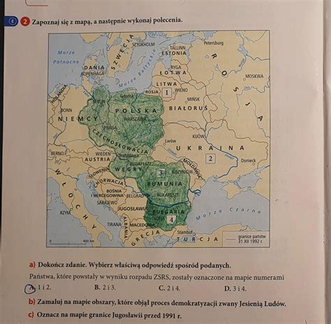 Zapoznaj się z mapą a następnie wykonaj polecenia a dokończ zdanie