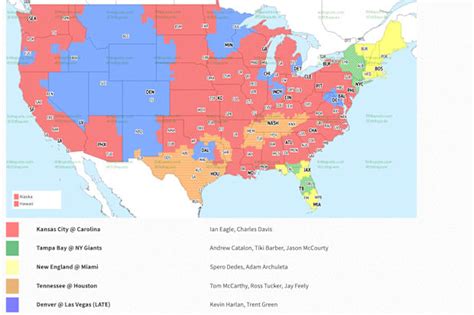 Nfl Tv Coverage Map Week Full Breakdown Of Cbs Fox Broadcasts