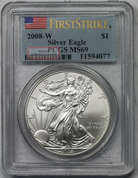 W Burnished First Strike Silver Eagle Dollar Ms Pcgs Oz