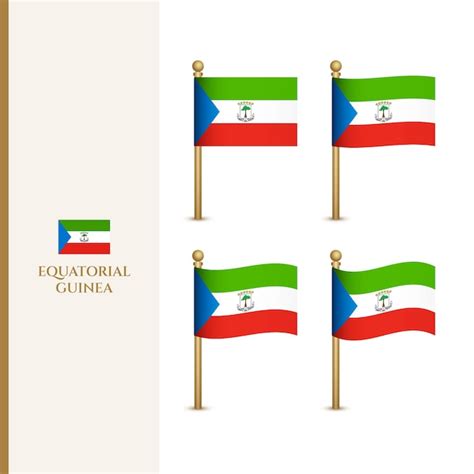 Premium Vector Waving Equatorial Guinea Flags D Vector Illustration