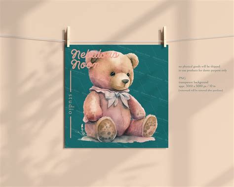 Pink Teddy Plush 4 Png Clipart Bundle 23ap055 Watercolor Baby Girlpink