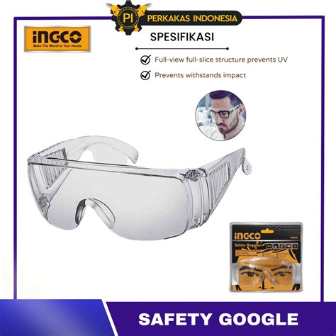 Jual Kacamata Google Transparan Ingco Hsg Safety Goggles Proteksi