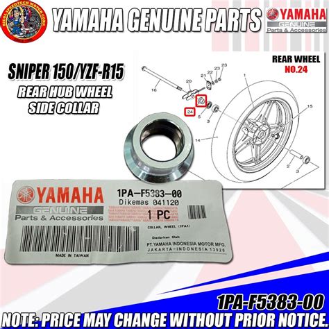 Sniper 150yzf R15 Rear Hub Wheel Side Collar Ygp Genuine 1pa F5383 00 Shopee Philippines