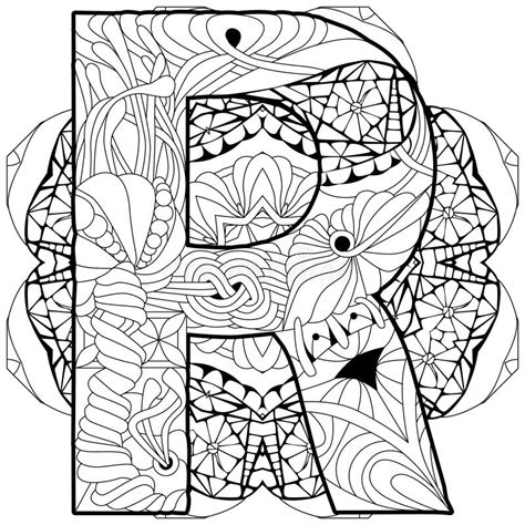 Letter R Kleurplaat 8 Martie Zentangle Artwork Alphabet Coloring Porn