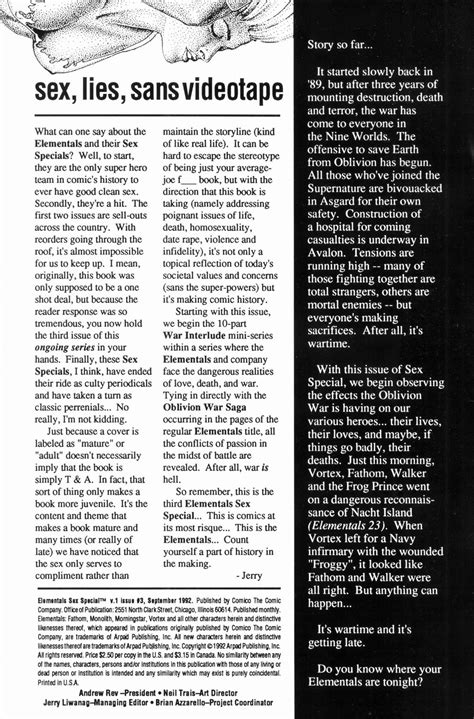 Read Online Elementals Sex Special Comic Issue 3