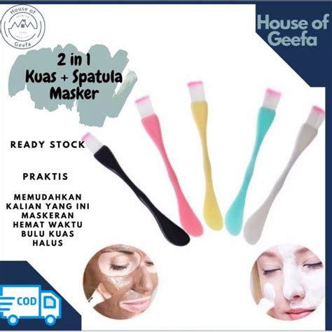 Jual House Of Geefa Kuas Masker 2 In 1 SpatulaKuas Masker 2in1 Kuas