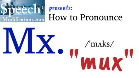 How To Pronounce Mx Gender Neutral Prefix YouTube