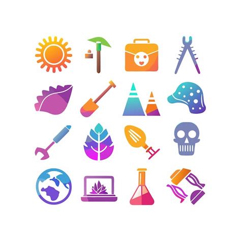 Conjunto De Iconos De Ciencia Vector Premium Generado Con Ia