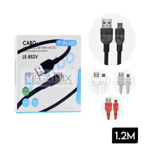 Cabo USB Micro USB 1 2M LE 852V It Blue Mega Mix