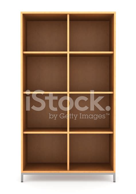 Modern Office Wooden Bookcase Isolated On White Background Stock Photo ...