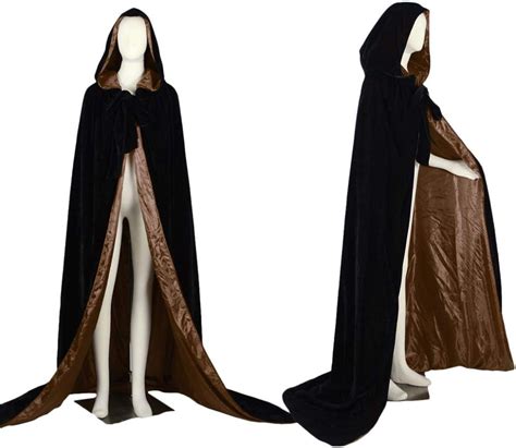 Amazon Qianruidia Unisex Full Length Hooded Robe Cloak Long Velvet