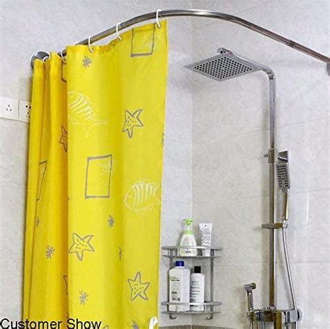 Sikaiqi Expandable Mounted L Shaped Shower Curtain Rod 304 Stainless