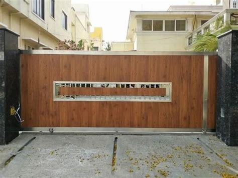 Brown And Silver Stainless Steel Sliding Gate For Home At Rs Sq