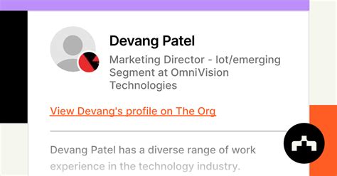 Devang Patel Marketing Director Iotemerging Segment At Omnivision