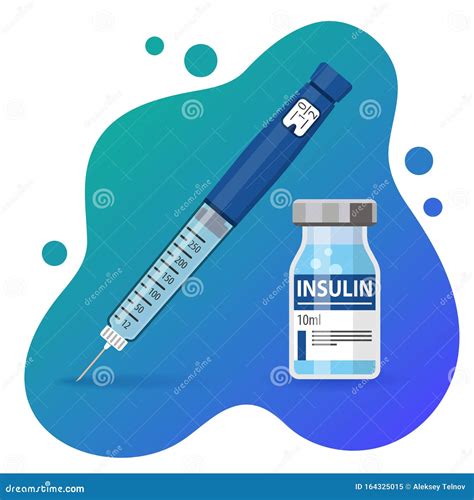 Diabetes Insuline Pen Spuit En Injectieflacon Vector Illustratie