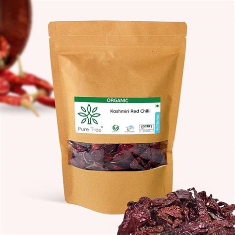 Pure Tree Certified Organic Kashmiri Lal Mirch Gm Red Chilli