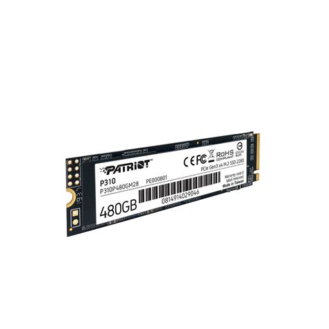 SSD 480GB Patriot P310 M 2 2280 PCIe 3x4 NVMe 1 3 Leitura 1700MB S