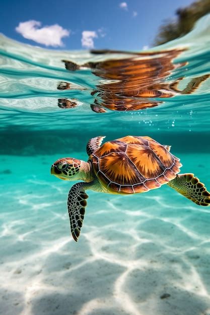 Free Photo Turtles Swimming In Ocean