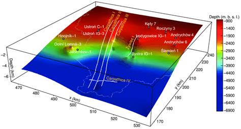 Perspective View Of The Depth To Crystalline Basement Derived From D