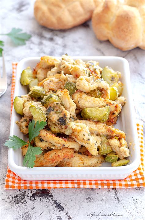 Straccetti Di Pollo Al Forno Con Zucchine Graficare In Cucina