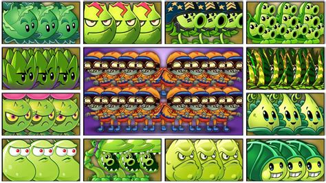 PvZ 2 Challenge Every GREEN Plant Vs 999 Carnie Imp Who Will Win