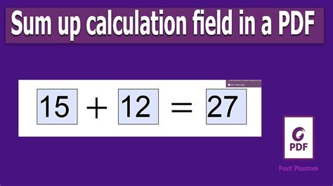 How To Create Sum Up Calculation Field In A Pdf Document Using Foxit