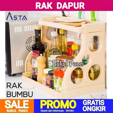 Jual Rak Bumbu Dapur Portable Asta Tempat Bumbu Rak Pisau Storage