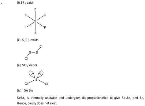 Which Of The Following Compound Does Not Exit Sf S Cl