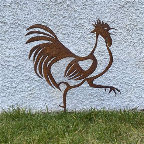 Rusty Rooster Metal Art Wall Sculpture Devenick Designs