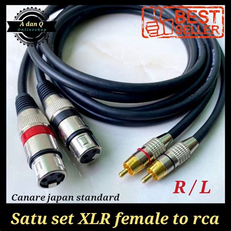 Jual Satu Set Kabel Jack Xlr Female To Rca Shopee Indonesia