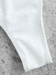 ZAFUL Cheeky High Leg Bikini Bottoms In WHITE ZAFUL 2025