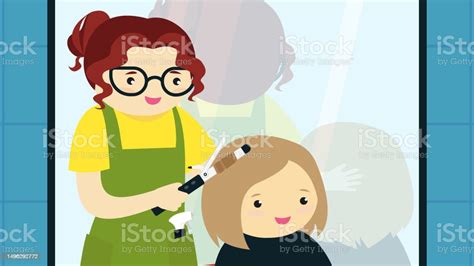 A Vector Illustration Of A Woman Hairdresser Stock Illustration Download Image Now Abstract