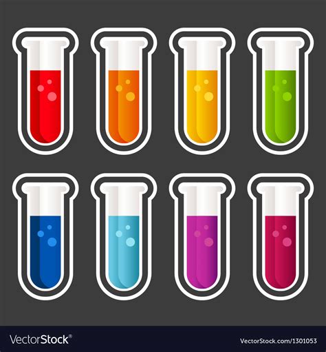 Colorful Test Tube Icons Royalty Free Vector Image