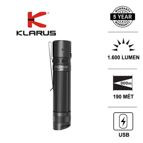 Đèn pin và đèn sạc KLARUS E2 mini LED CREE XHP35 HI độ sáng 1600 lumen