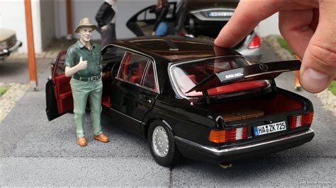 1 18 Mercedes Benz W126 560SEL 89 Black Metallic Norev Unboxing