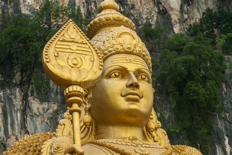 Close Up Of Murugan Statue Tugu Dewa Murugga A Hindu Deity At Batu