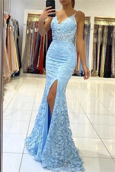 Royal Blue Lace Mermaid Prom Dress