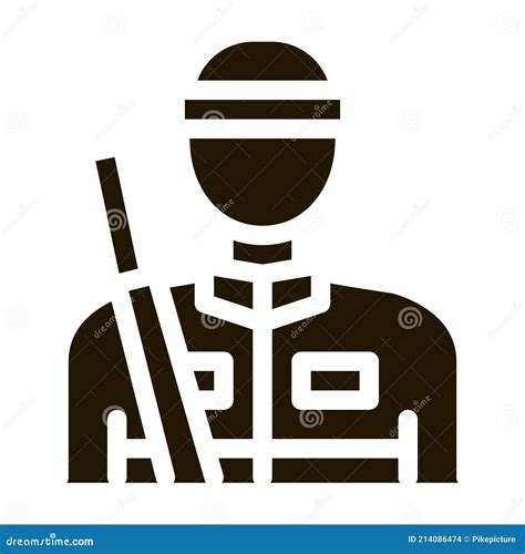 Hunter Silhouette Icon Vector Glyph Illustration Stock Vector