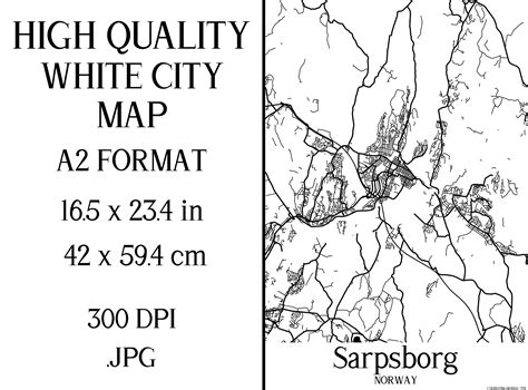 Sarpsborg Norway White City Map Graphic by Mappingz · Creative Fabrica