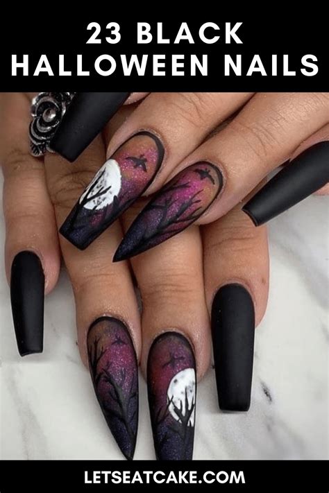 23 Black Halloween Nail Ideas To Try Before The Month Ends Black