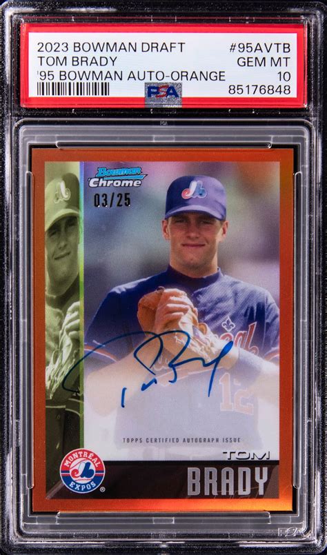 Tom Brady 2023 Bowman Draft 95AV TB 1995 Bowman Dream Draft Picks