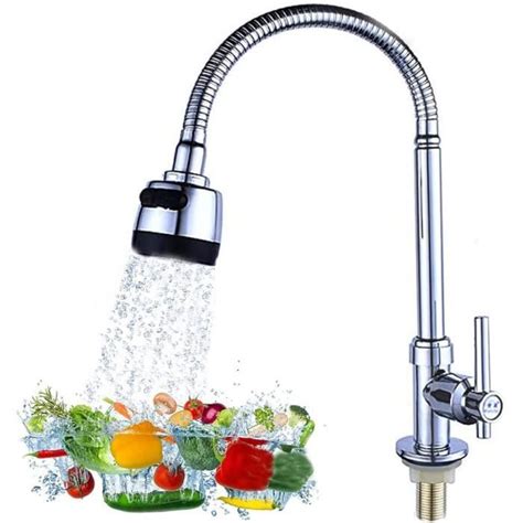 Robinet De Cuisine Robinet Lavabo En Acier Inoxydable Mitigeur D