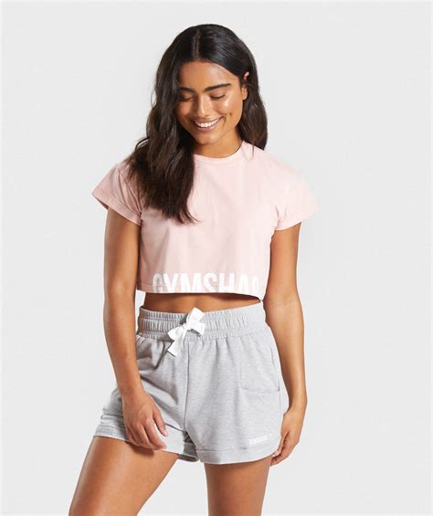 Gymshark Fraction Crop Top Pink Gymshark