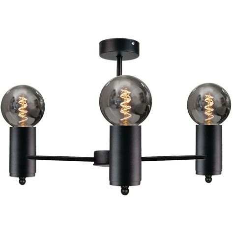 Keter Arde Multi Arm Semi Flush Ceiling Light Black Cm X E